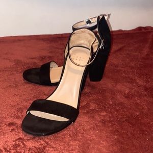 A New Day Black Suede Strap Heel